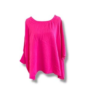 NWT Ninety Clothing Co Hot Pink Blouse | Smocked Sleeve Top | S & M